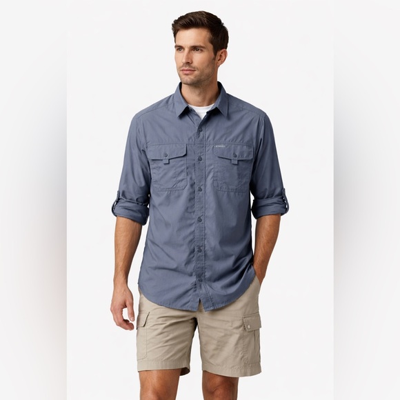 Columbia Other - Columbia Omni-Shade UPF Fishing Shirt XL Gray Blue Long Sleeve Vented